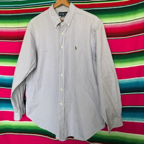 Polo Button Down Striped Men's Classic Fit - Picture 3 of 6